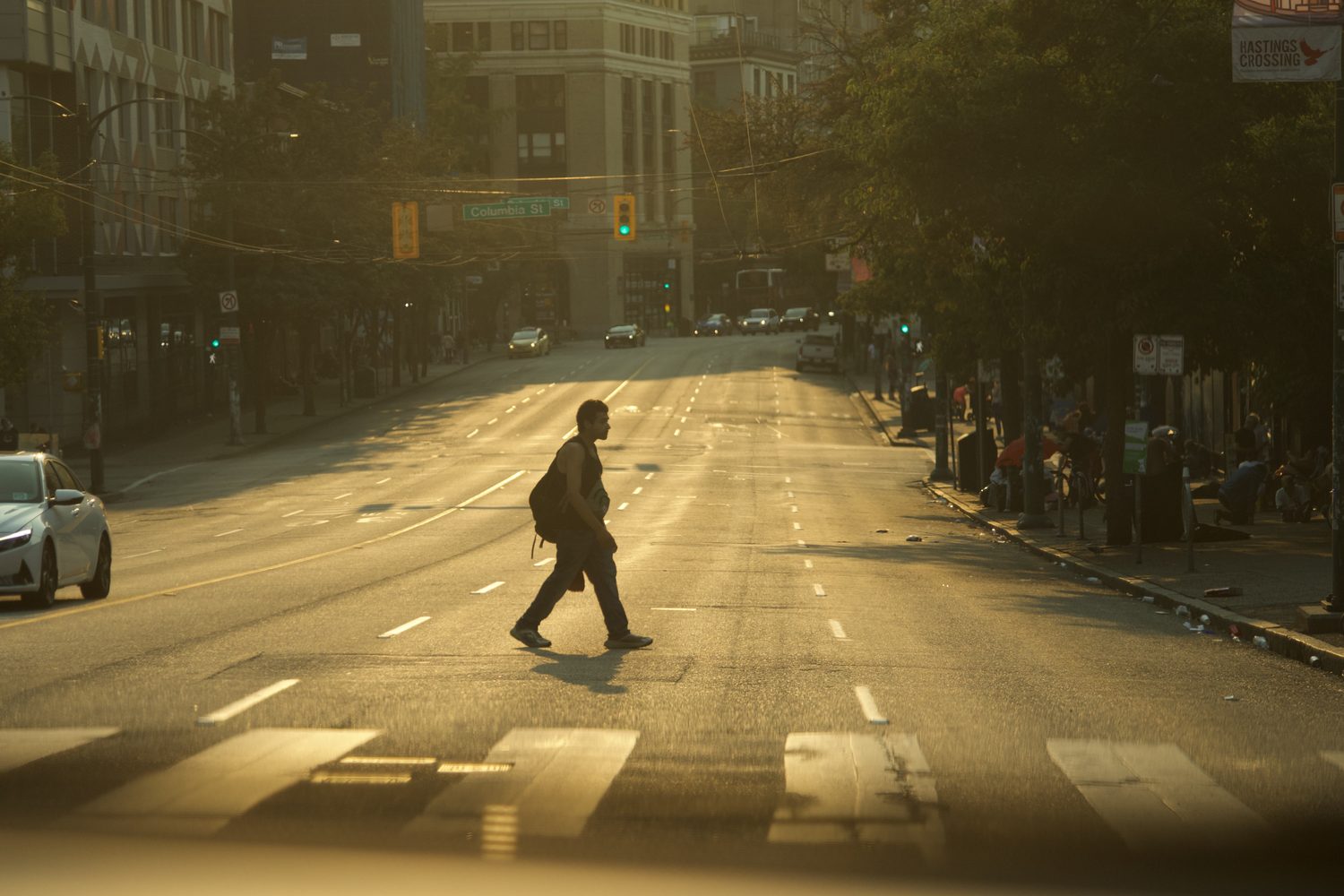 Crossing, golden hour