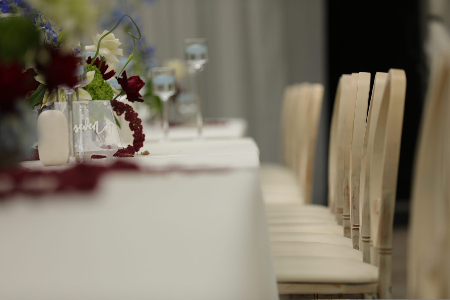 Head table, before anyone sits